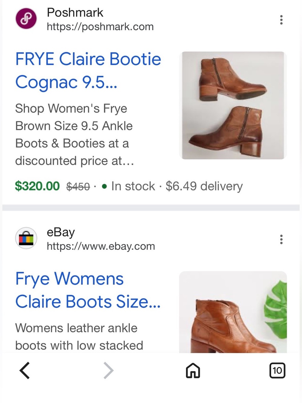 Frye Brown Leather Ankle Booties with Side Zip - Picture 6 of 6